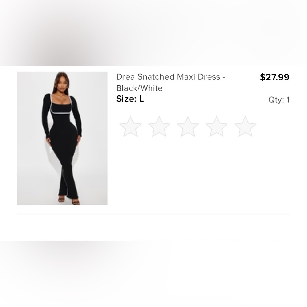 Fashion Nova Black and White Long Sleeve snatched Dress - Picture 4 of 4